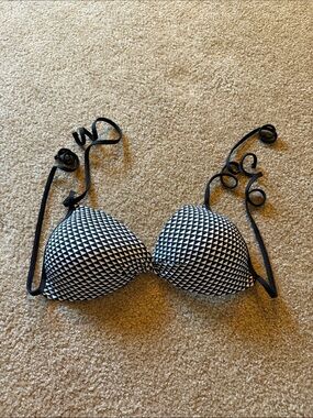 Arizona Jean Company Black & White Geometric Bikini Top